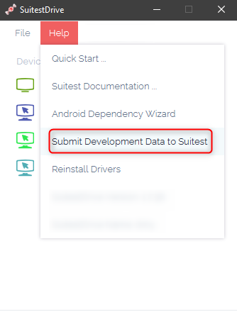 Submitting logs from SuitestDrive